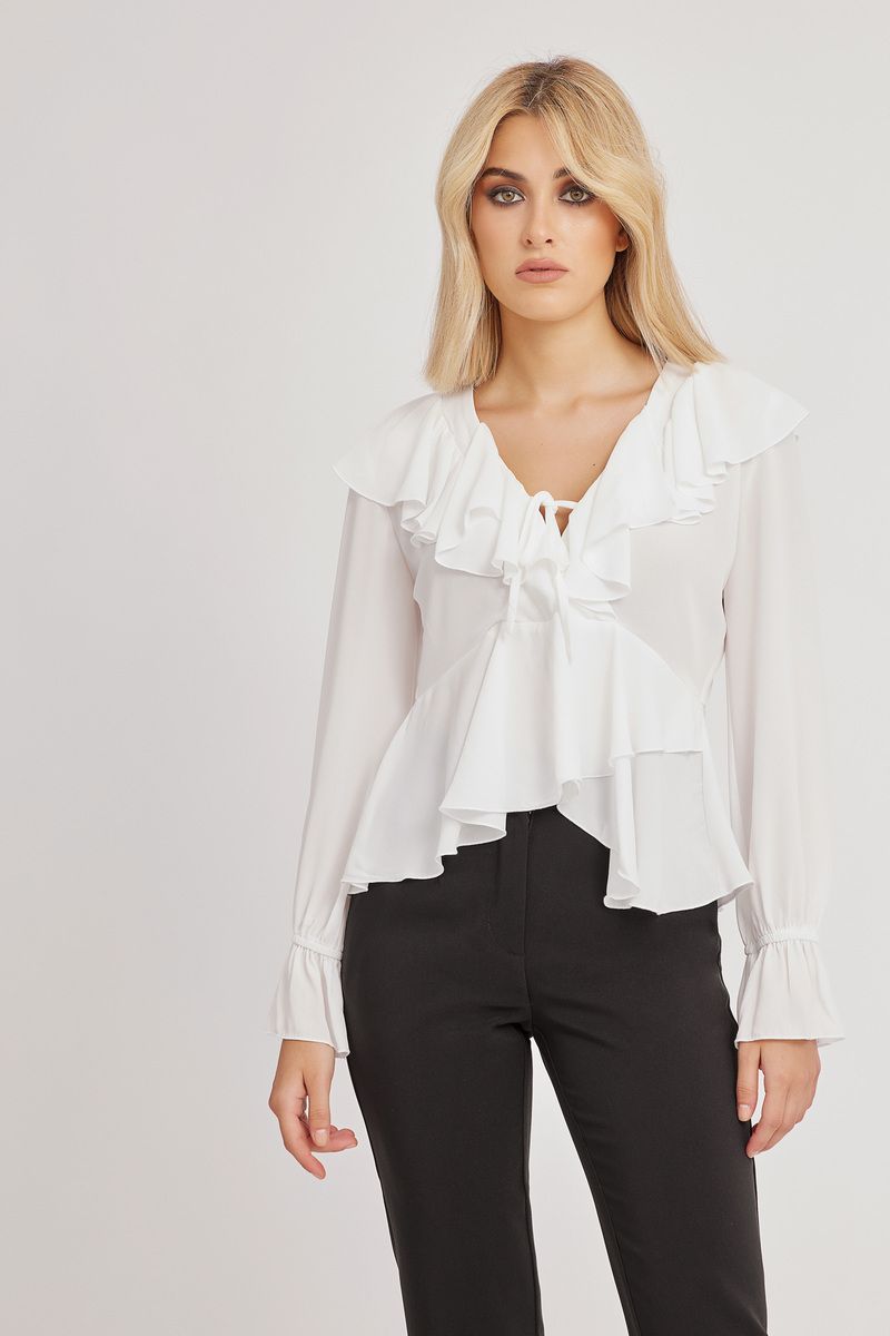 Top with ruffles