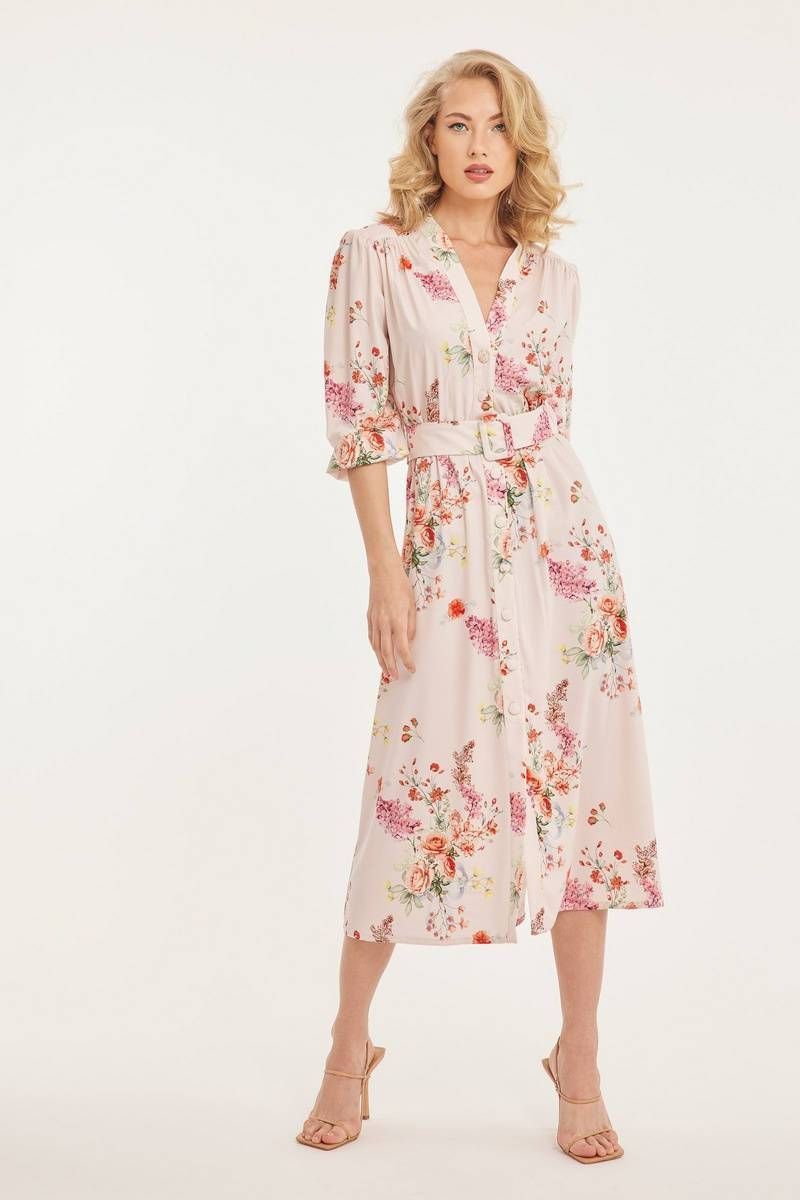 Floral belted dress SHELBY