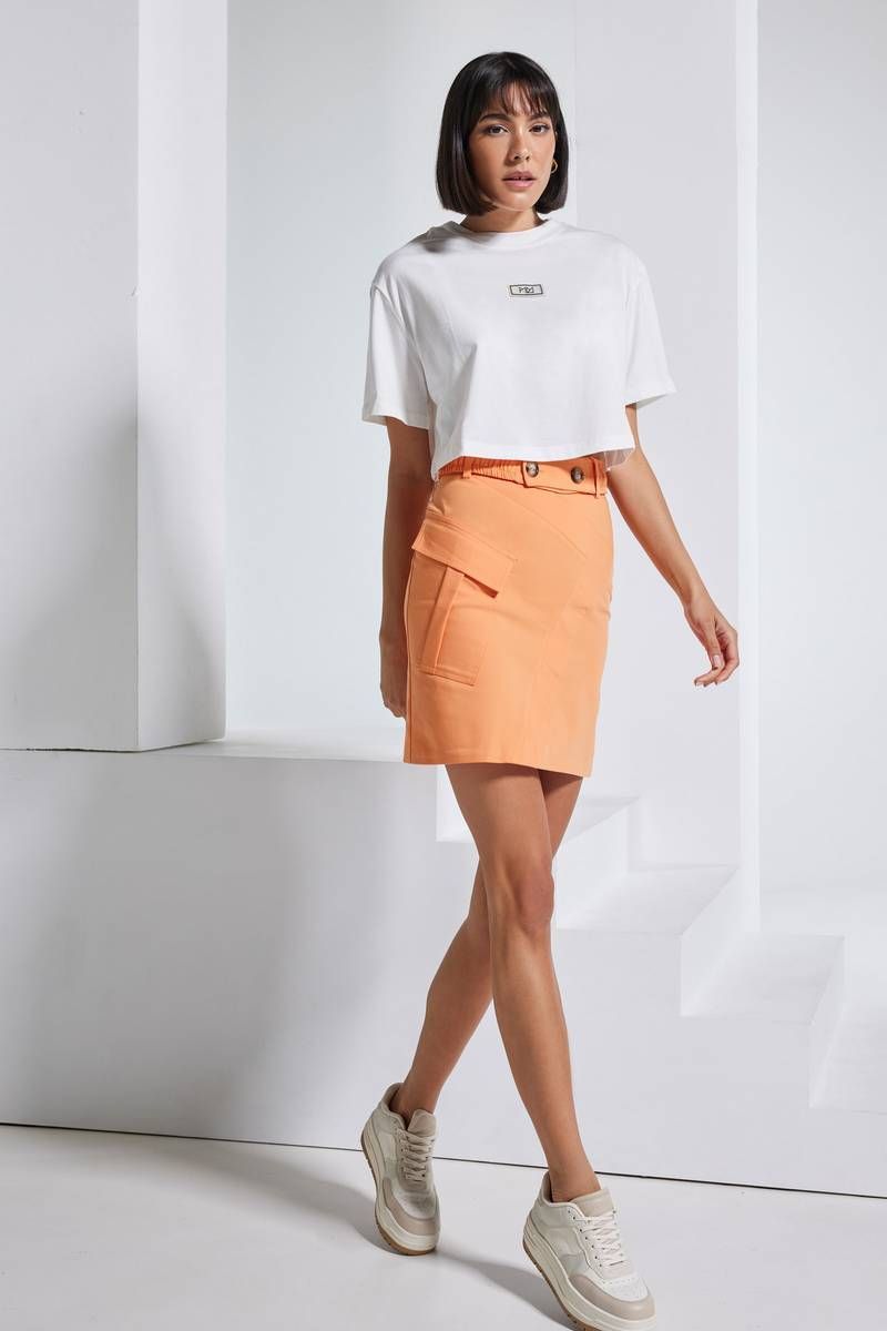 Mini belted skirt