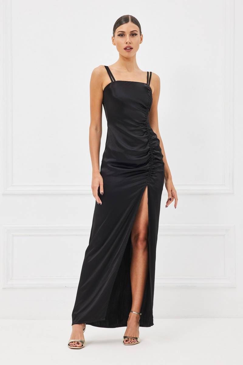 Satin ruched dress