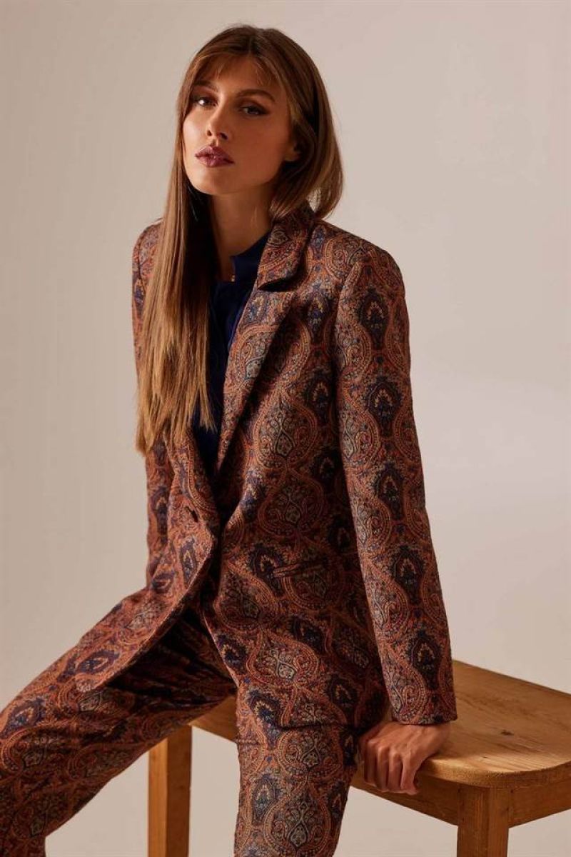 Paisley print pattern blazer