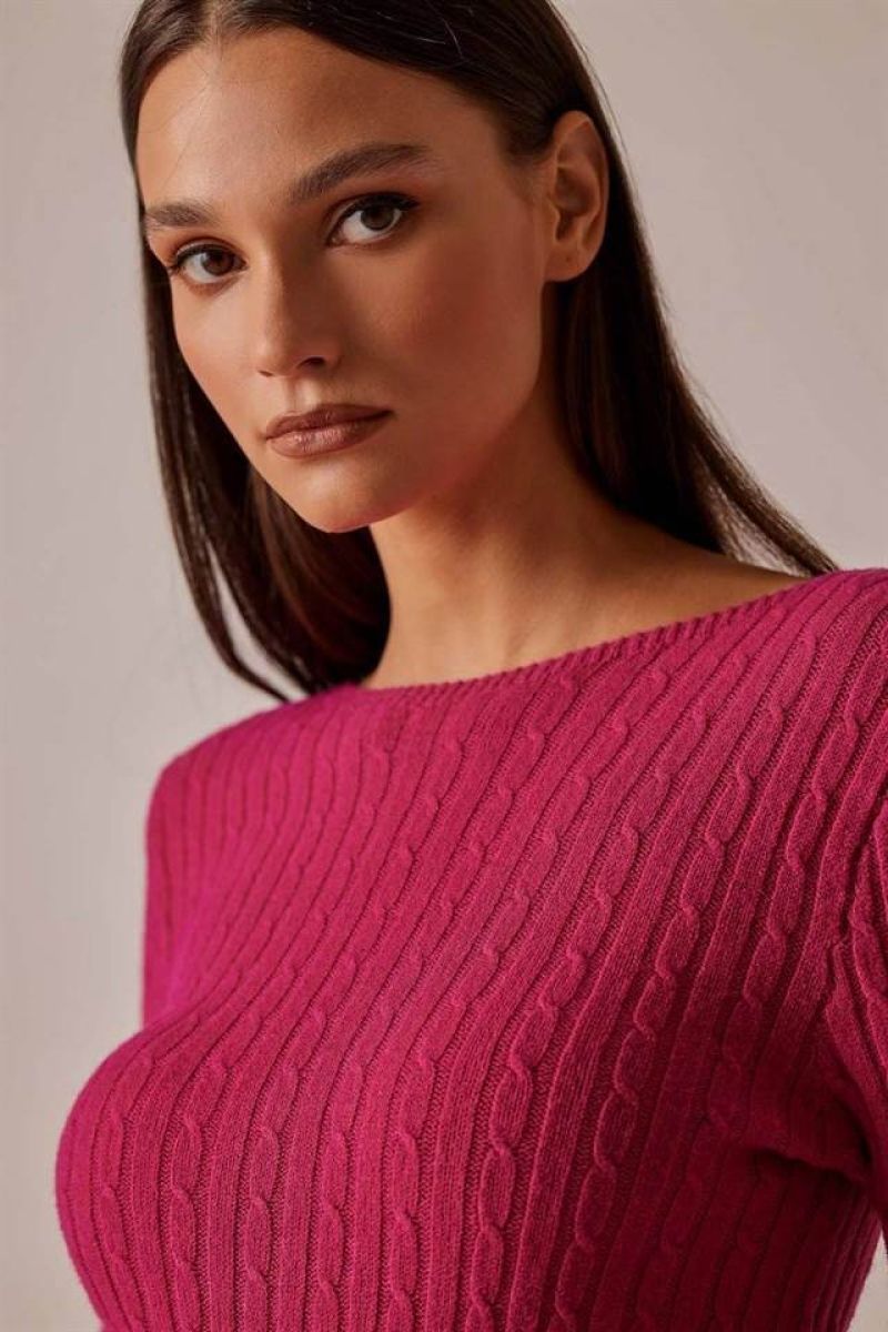 Cable-knitted top