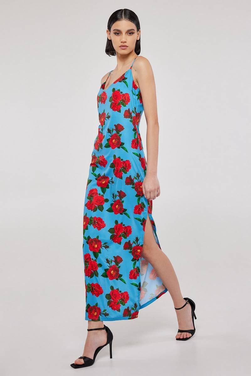 Floral maxi slip dress KEIRA