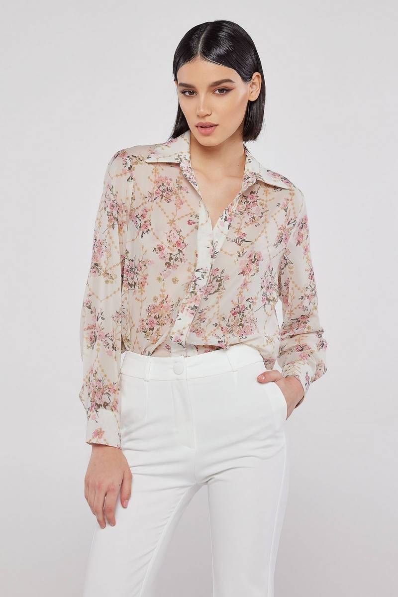 Long sleeve floral print shirt BELLE