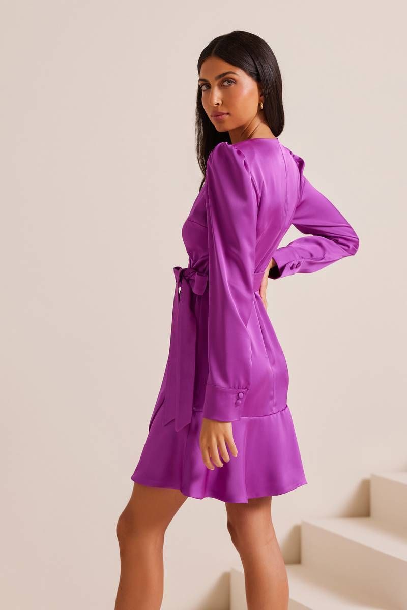 Σατέν μίνι φόρεμα κιμονό LUIZA